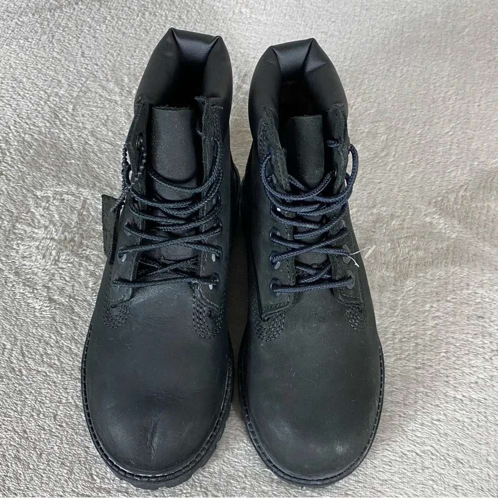 Timberland Premium 6 inch Kids Boys Boots Size 13‎ Black Nubuck Waterproof NEW